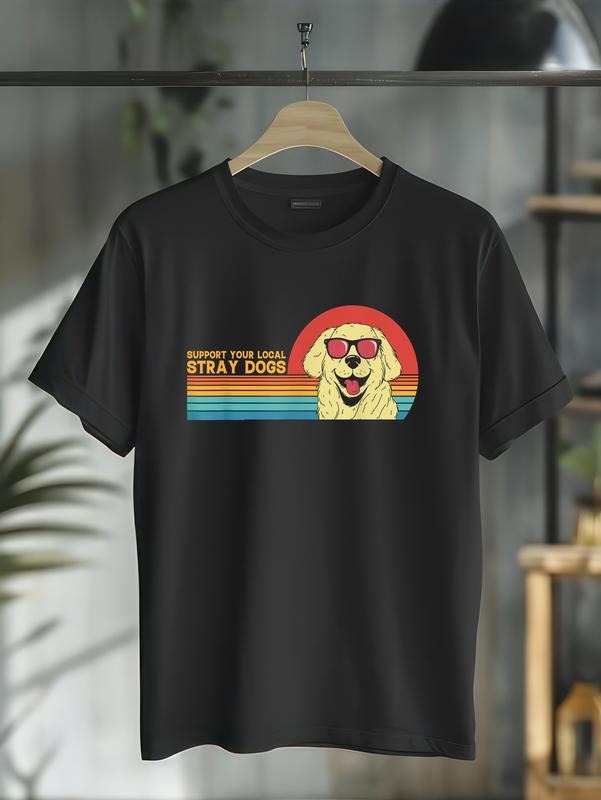 cotton Support Your Local Stray Dogs - Rescue Animal Dogs T-Shirt casual Fashion graphic tees for women Hoodie, Sweatshirt