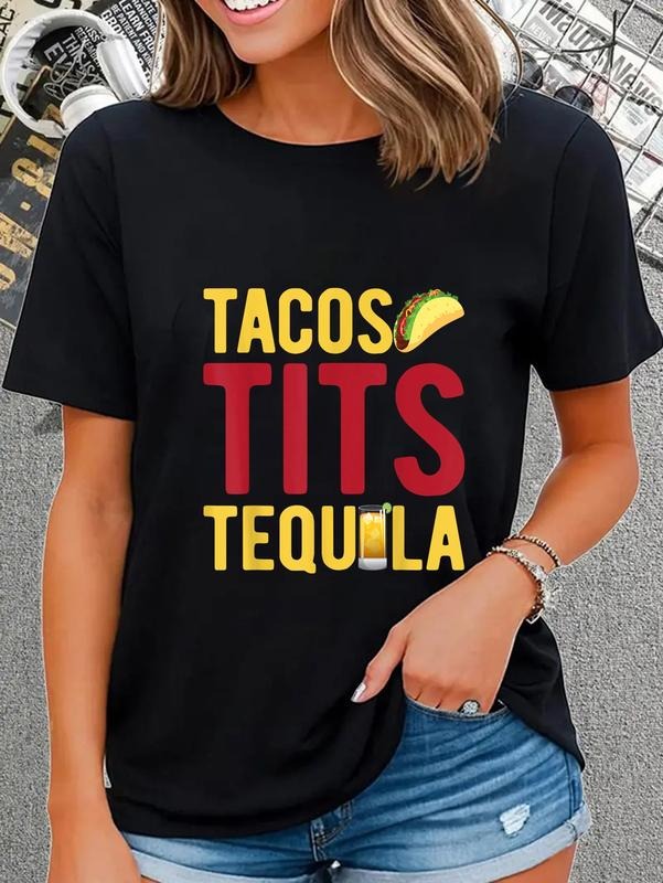 cotton Tacos Tits Tequila Funny Drinking Graphic T-Shirt casual Fashion graphic tees Hoodie, Sweatshirt | UrbanDripWear.com