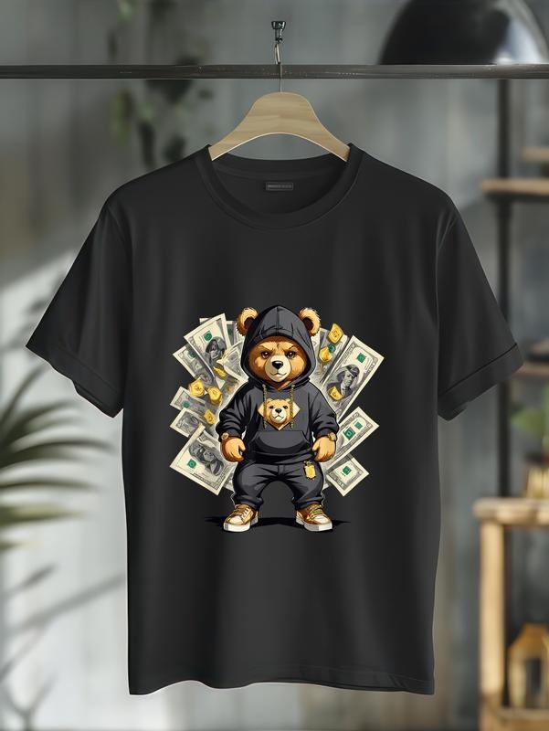 cotton Teddy Bear Hustler Buisness Bear Dollar Street Clothes T-Shirt casual Fashion graphic tees for women Hoodie,...