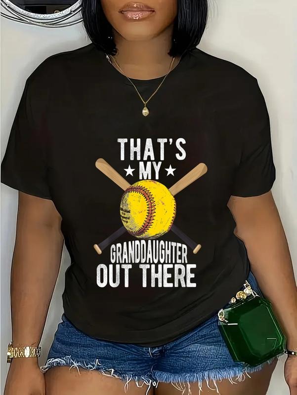 cotton That's My Granddaughter Out There Softball Grandpa Grandma T-Shirt casual Fashion graphic tees women Hoodie,...