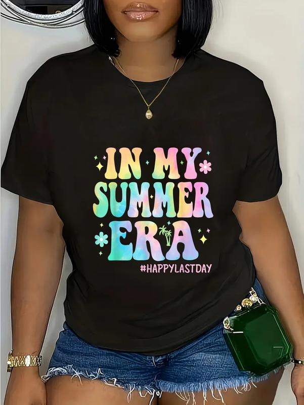 cotton Tie Dye In My Summer Era Last Day of School Teacher Summer T-Shirt casual Fashion graphic tees women Hoodie,...