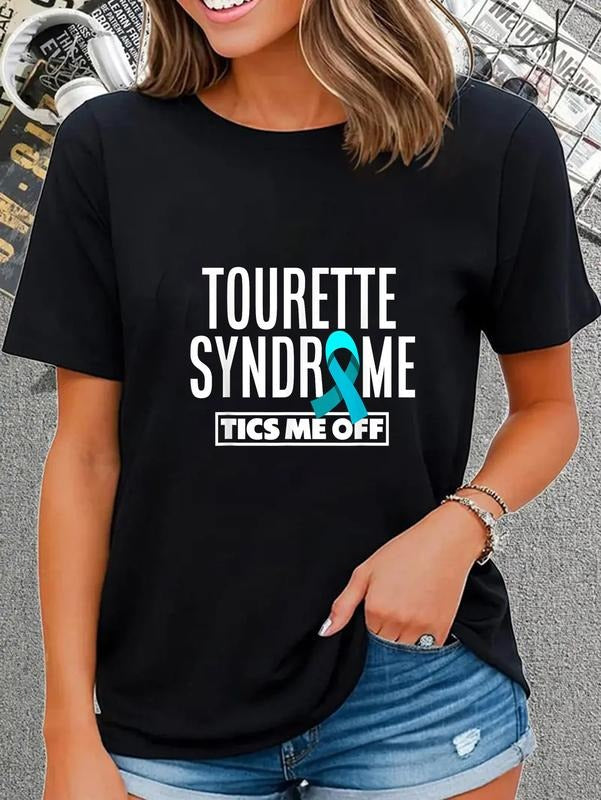 cotton Tourette Syndrome Tics Me Off Funny Tourette's Syndrome T-Shirt casual Fashion graphic tees women Hoodie, Sweatshirt
