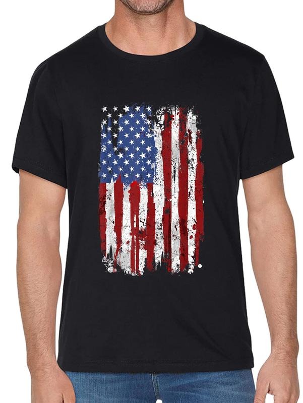 cotton USA Flag American Flag United States of America 4th of July T-Shirt casual Fashion graphic tees for women Hoodie,...