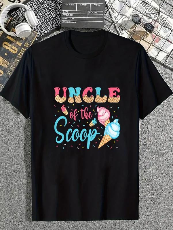 cotton Uncle Of The Scoop Ice Cream Gender Reveal Baby Shower T-Shirt casual Fashion graphic tees for women Hoodie,...
