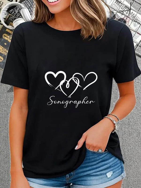 cotton Unisex-Adults T-Shirt Black Sonography Diagnostic T-Shirt Small Classic Fit Short Sleeve casual Fashion graphic...