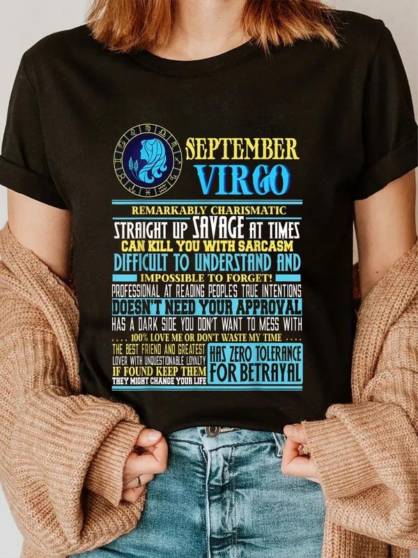 cotton Virgo Facts Shirt Funny September Virgo Gift Shirt T-Shirt casual Fashion graphic tees for women Hoodie, Sweatshirt