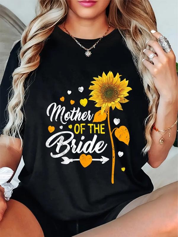 cotton Wedding Matching Tee Mother of the Bride Sister Of The Bride T-Shirt casual Fashion graphic tees for women Hoodie,...