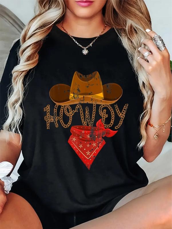cotton Western Cowboy Tees Howdy T-Shirt