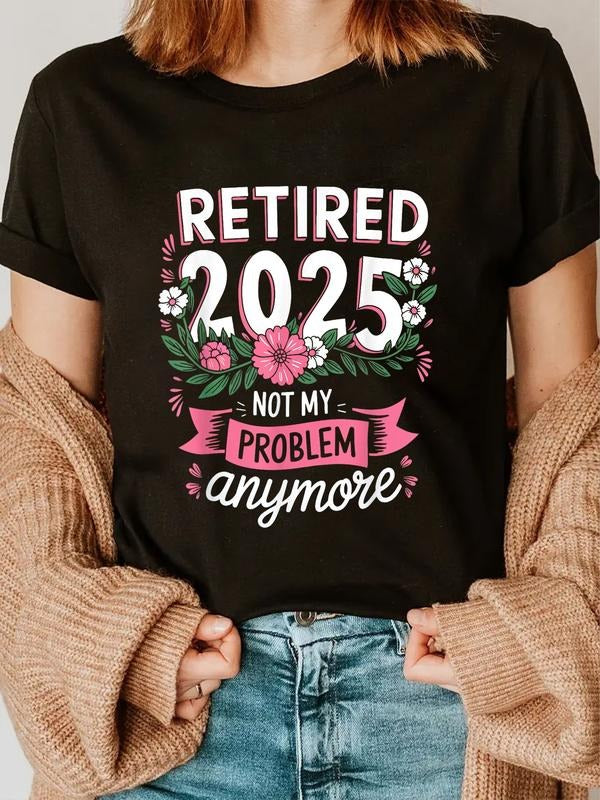 cotton Womens Retired 2025 T-Shirt Retirement Gifts For Women 2025 T-Shirt casual Fashion graphic tees women Hoodie,...