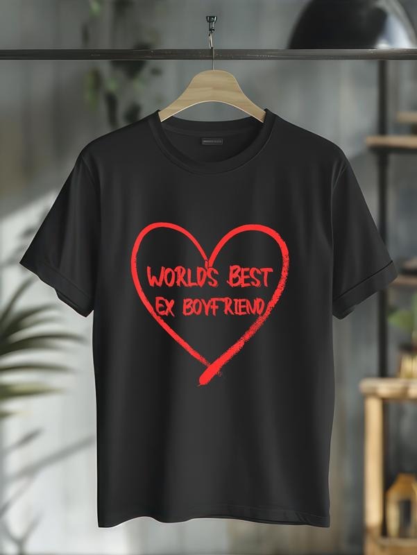 cotton World's Best Ex Boyfriend Funny Breakup T-Shirt casual Fashion graphic tees for women Hoodie, Sweatshirt