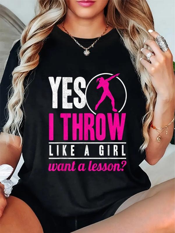 cotton Yes I Throw Lika A Girl Shot Putter Track And Field Shot Put T-Shirt casual Fashion graphic tees women Hoodie,...