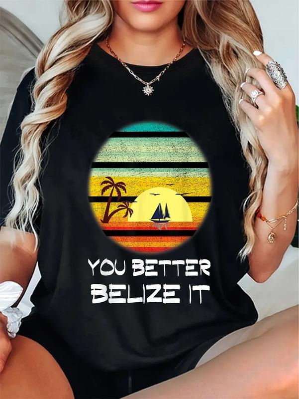 cotton You Better Belize It Funny Belize Vacation T-Shirt casual Fashion graphic tees for women Hoodie, Sweatshirt