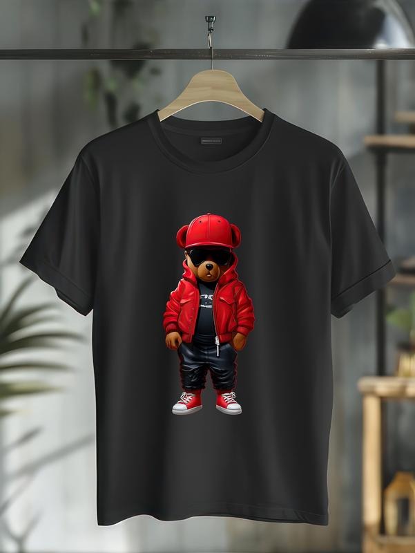 cotton teddy fashion rap bear stylish hip hop T-Shirt casual Fashion graphic tees for women Hoodie, Sweatshirt