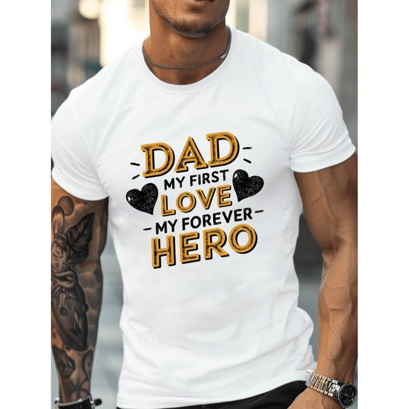 dad hero love heart   pure cotton mens t shirt   fit white -1 Hoodie, Sweatshirt | UrbanDripWear.com