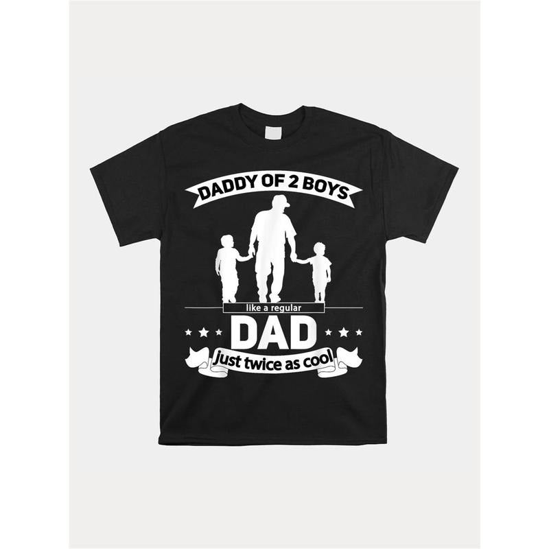 dad of 2 boys daddy of two sons shirt n shirtPrinted Pattern Men Sports Black Casual Blazer Short Sleeve T-shirt Hoodie,...