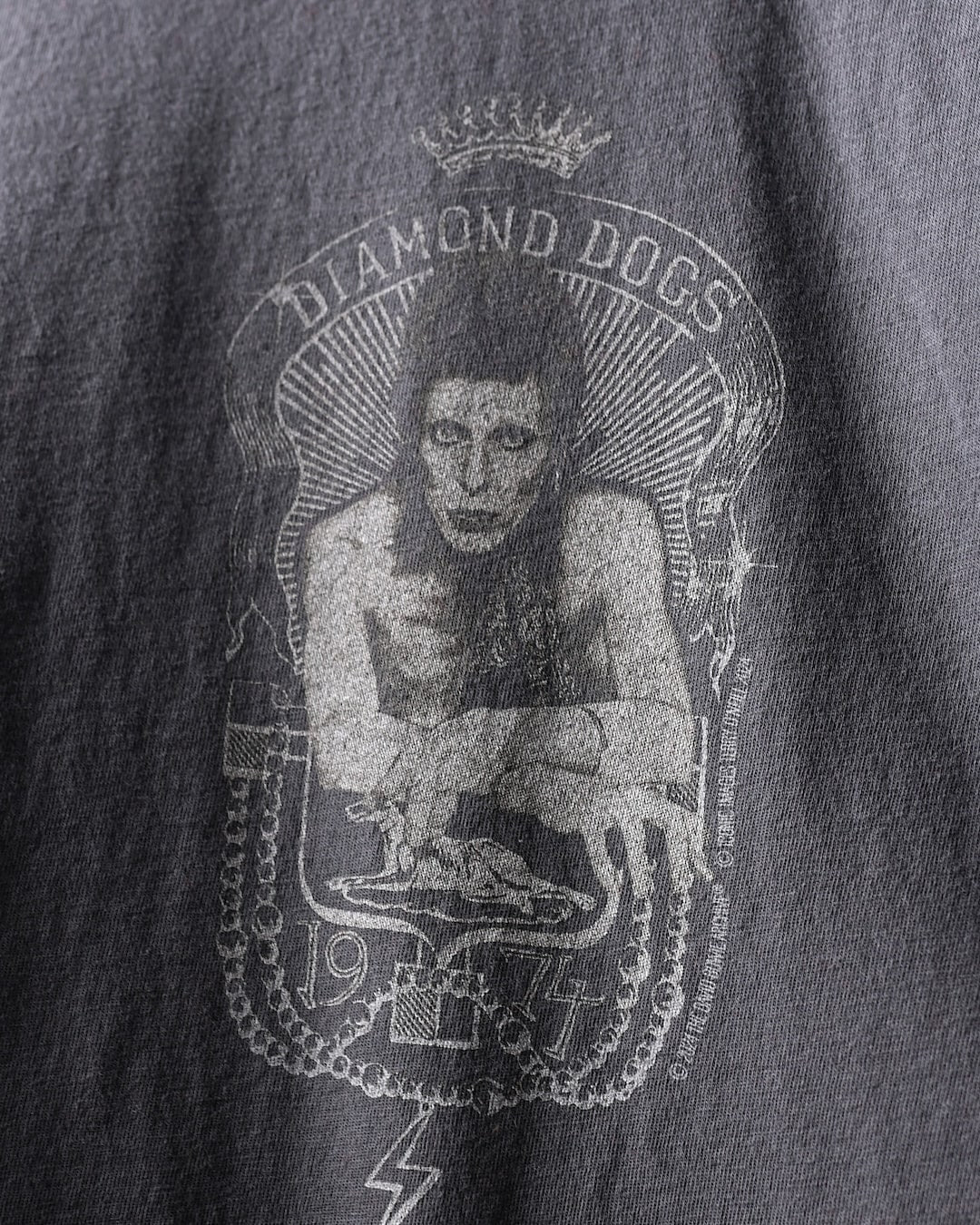 Davie Bowie 1974 Diamond Dogs Vintage Grey Tee