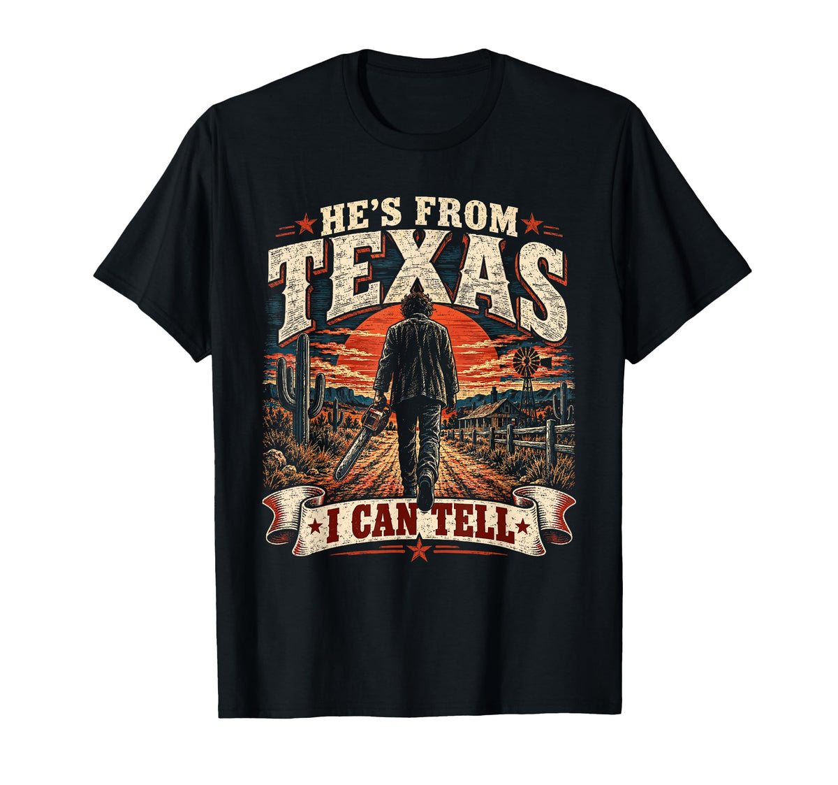Hes Texas Tell Chainsaw Horror Unisex T-shirt, Sweatshirt, Hoodie (1)