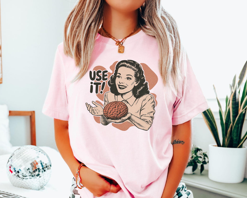 Sarcastic Vintage Use Brain Tee Retro 50s Ad Parody Sarcastic Quote Thinkers (4)