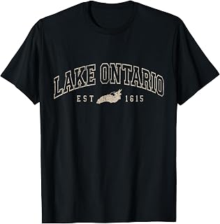Lake Ontario Map Vintage Lake Ontario Est 1615 Unisex T-shirt, Sweatshirt, Hoodie (1)