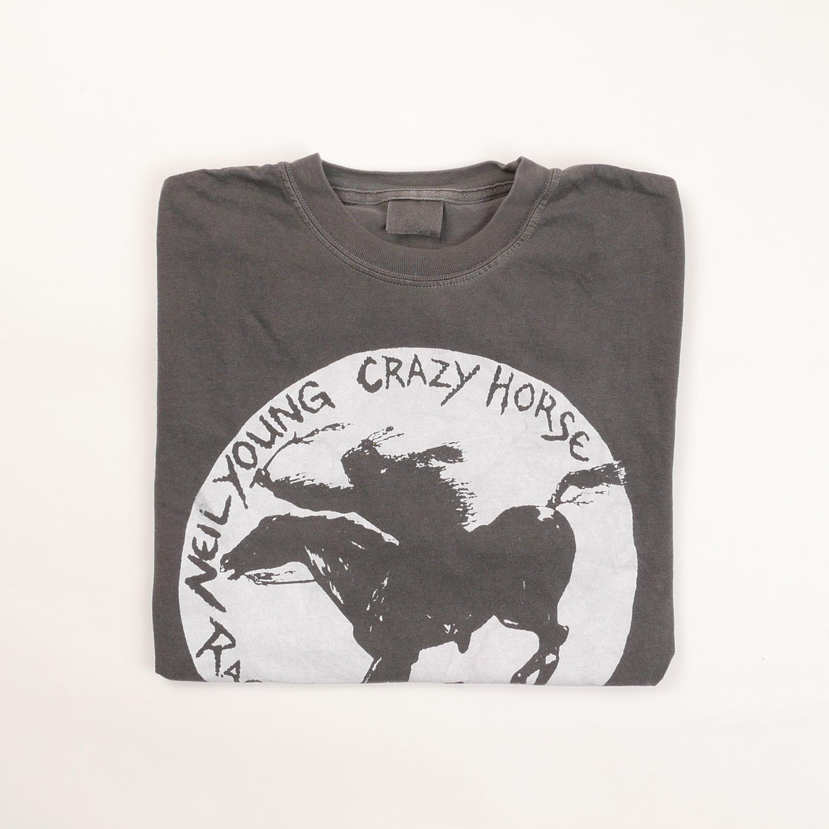 Neil Young Crazy Horse Ragged Glory Tee Indian Horse Vintage Tour Danny Memories Rockets Psyrcle Boxy Ultra Faded Xl (2)
