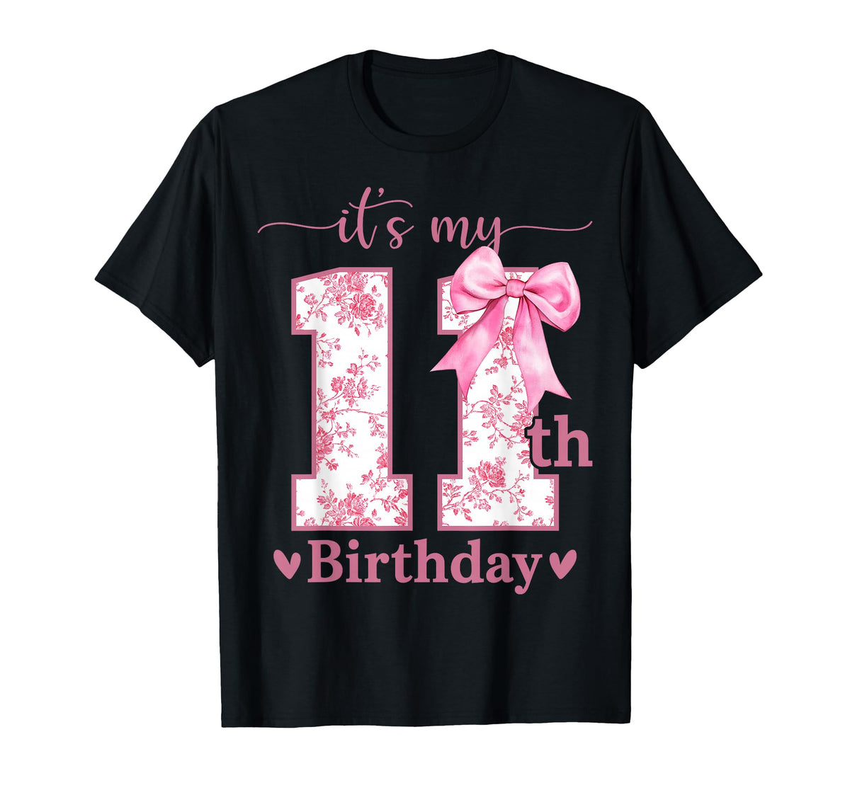 It'S 11th Birthday Coquette Bow 11 Year Old Party Girl Unisex T-shirt, Sweatshirt, Hoodie (1)