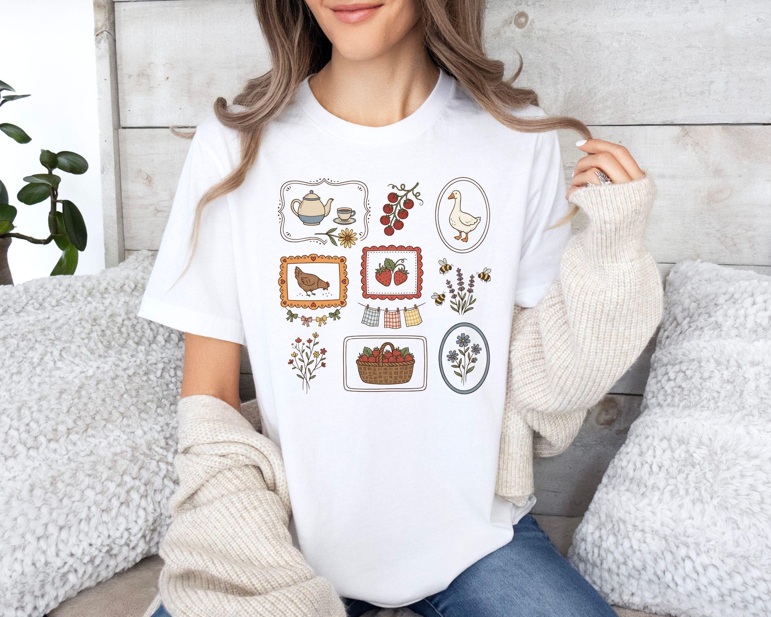 Cottagecore Goose Gardening Summer Spring Unisex T-shirt, Sweatshirt, Hoodie (3)