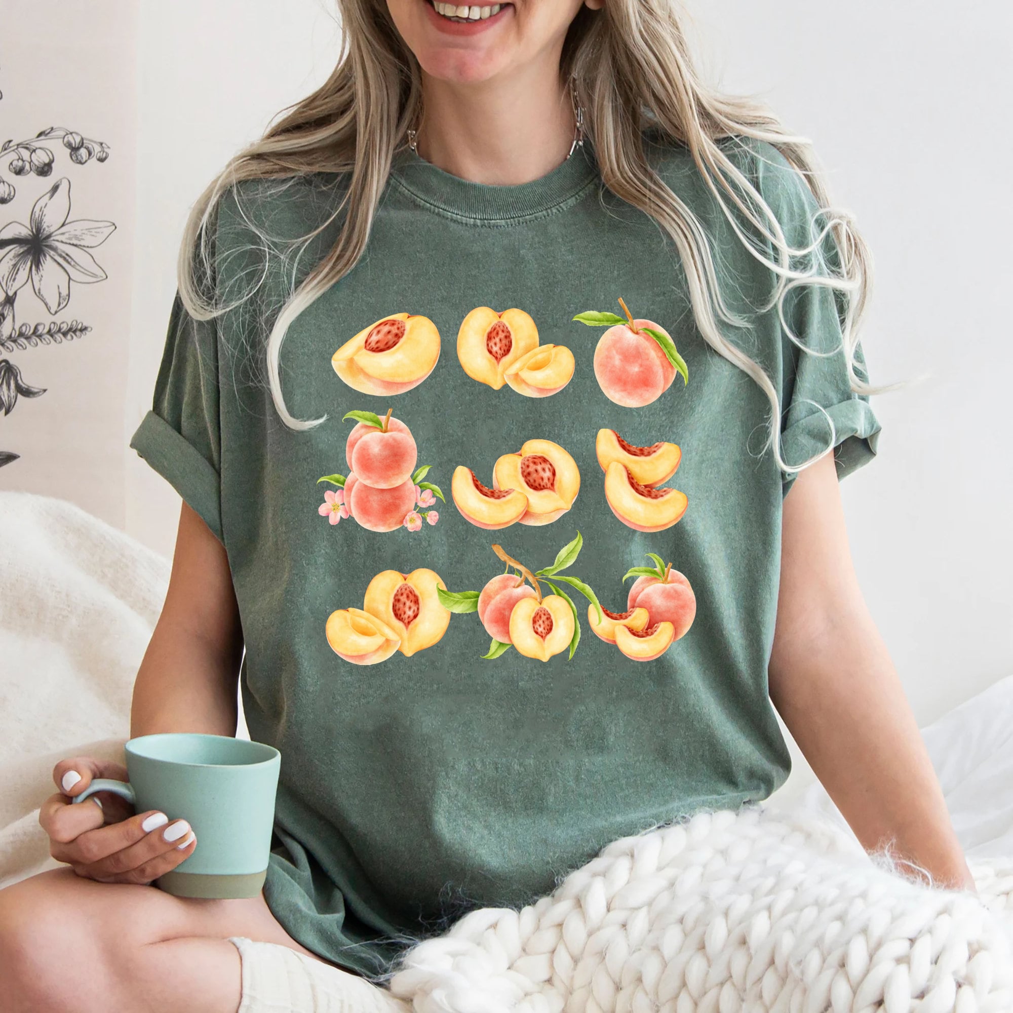 Comfort Colors Peach Vintage Frui Frui Boho Fruit Tee Peach Peach (3)