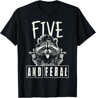 Feral Five Raccoon 5th Birthday Unisex T-shirt, Sweatshirt, Hoodie (1)