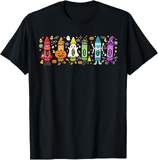 Spooky Halloween Crayons Teacher Classroom Unisex T-shirt, Sweatshirt, Hoodie (1)