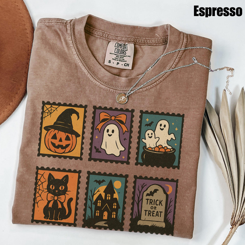 Halloween Ghost Pumpkin Cat Comfort Colors Ghos Retro Ghost Tee Halloween Fall Spooky Ca (3)