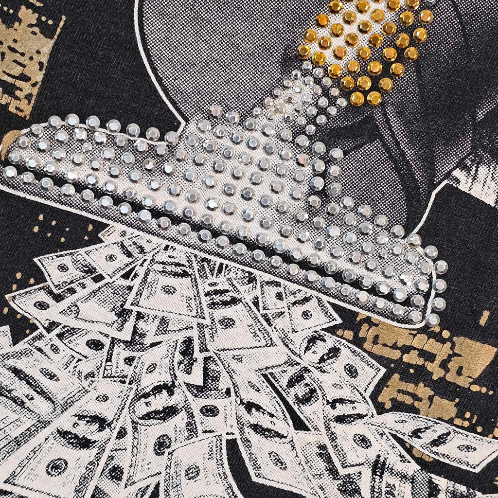 Homer Simpsons Vintage Y2k Rap Money Vacuuming Cash Rhinestones Pro Max Heavy Weight Tee Gangster 4xl Tall Free Shipping (4)