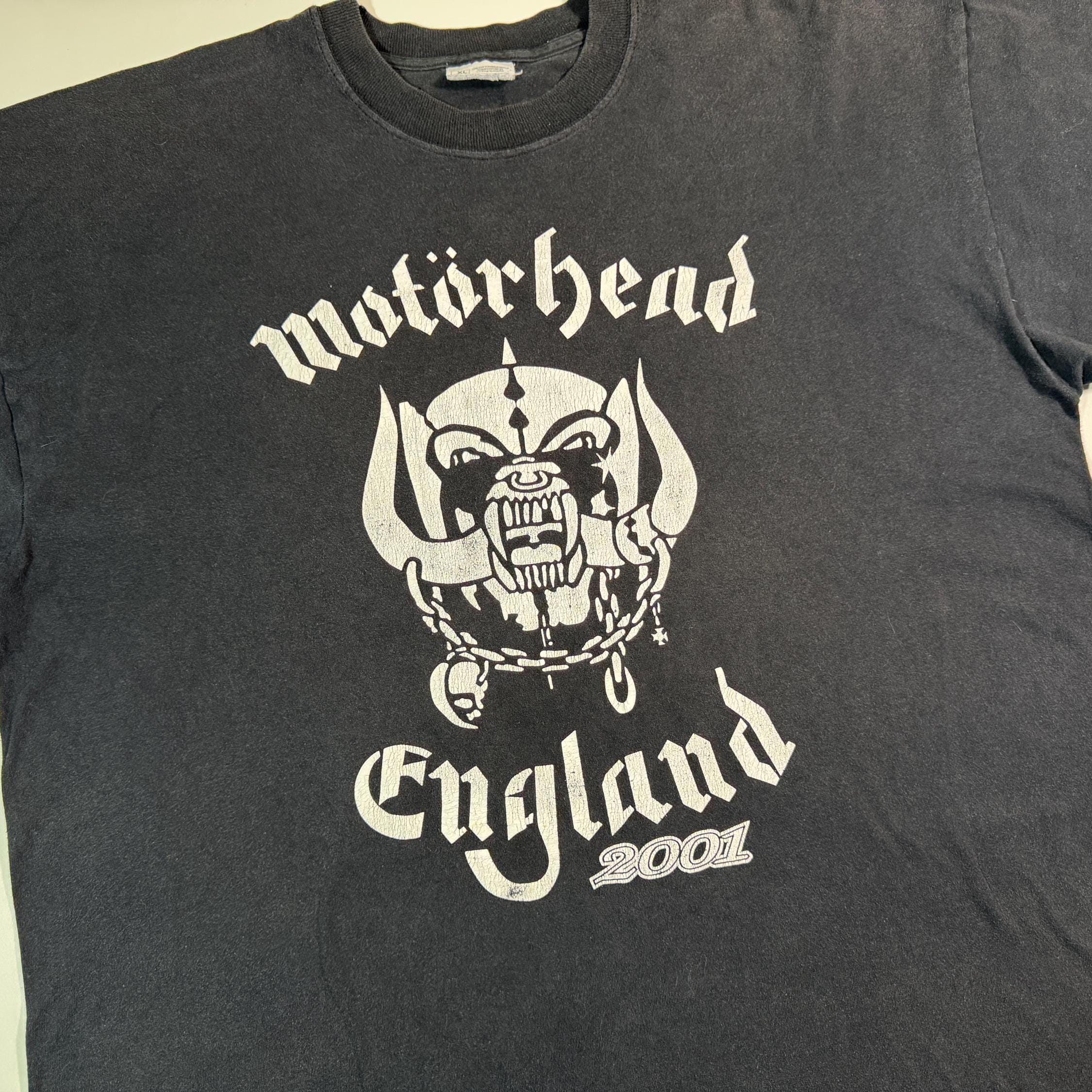 Vintage 2001 Mot Rhead Authentic Distressed Y2k Heavy Metal Band Tour Faded Black Tee Xl (3)