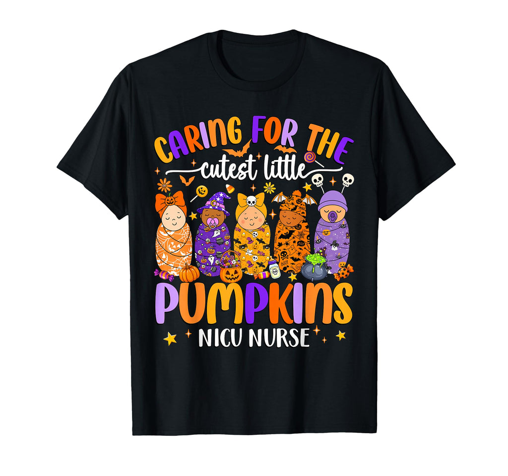 Caring Cutest Little Pumpkin Nicu Nurse Halloween Tee Unisex T-shirt, Sweatshirt, Hoodie (1)
