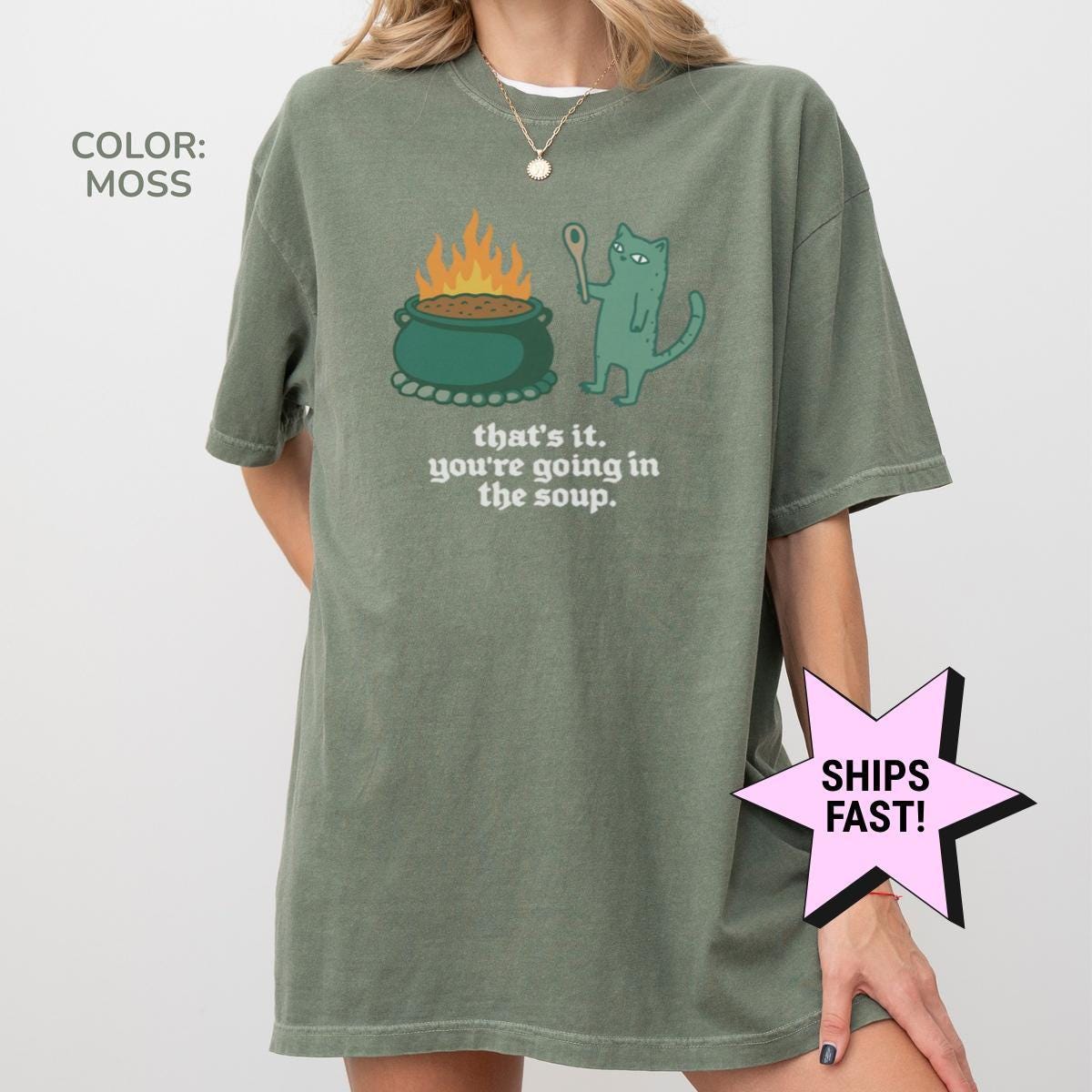Comfort Colors Re Going Soup Weirdcore Dark Humor Tee Meme Sarcastic Cat Meme (4)
