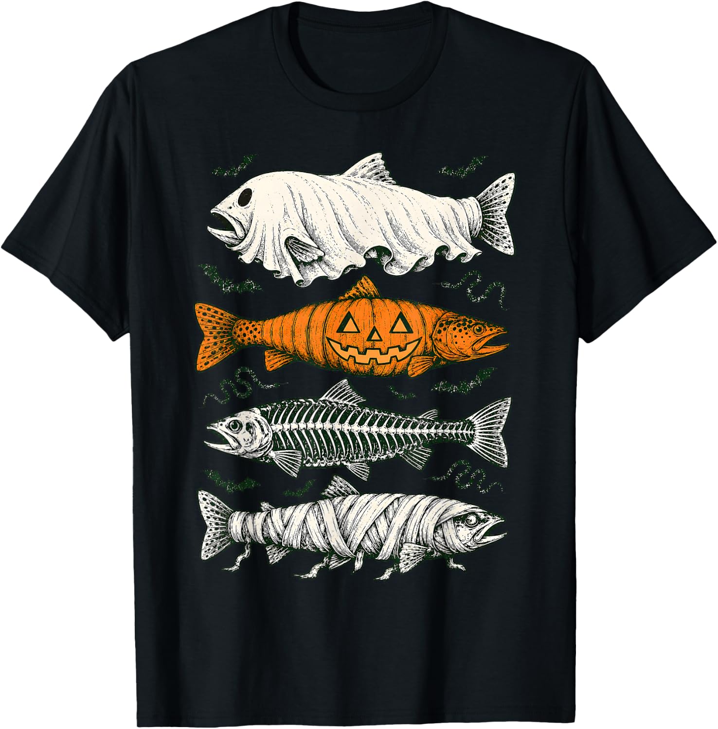 Halloween Fishing Fish Pumpkin Skeleton Mummy Ghost Spooky (1)