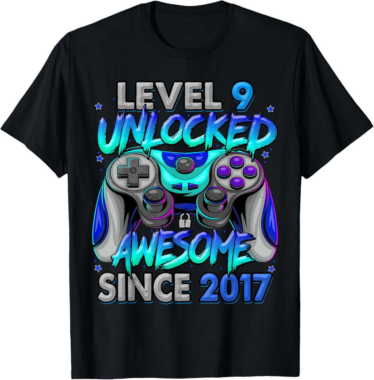 Level Unlocked Since 2017 9th Birthday Gaming Tees Unisex T-shirt, Sweatshirt, Hoodie (1)