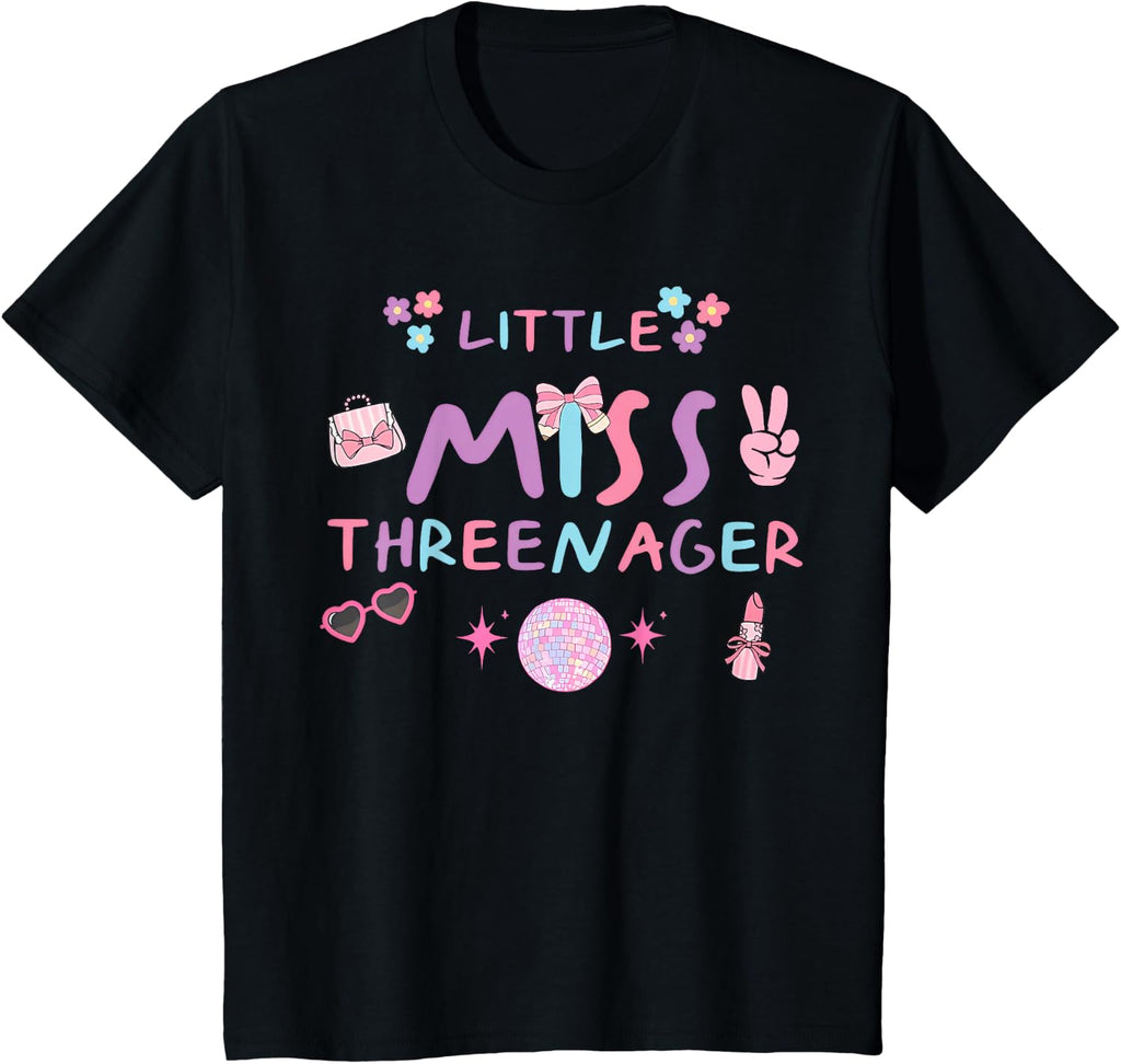 Threenager Happy 3rd Bday Party Years Old Girl Unisex T-shirt, Sweatshirt, Hoodie (1)