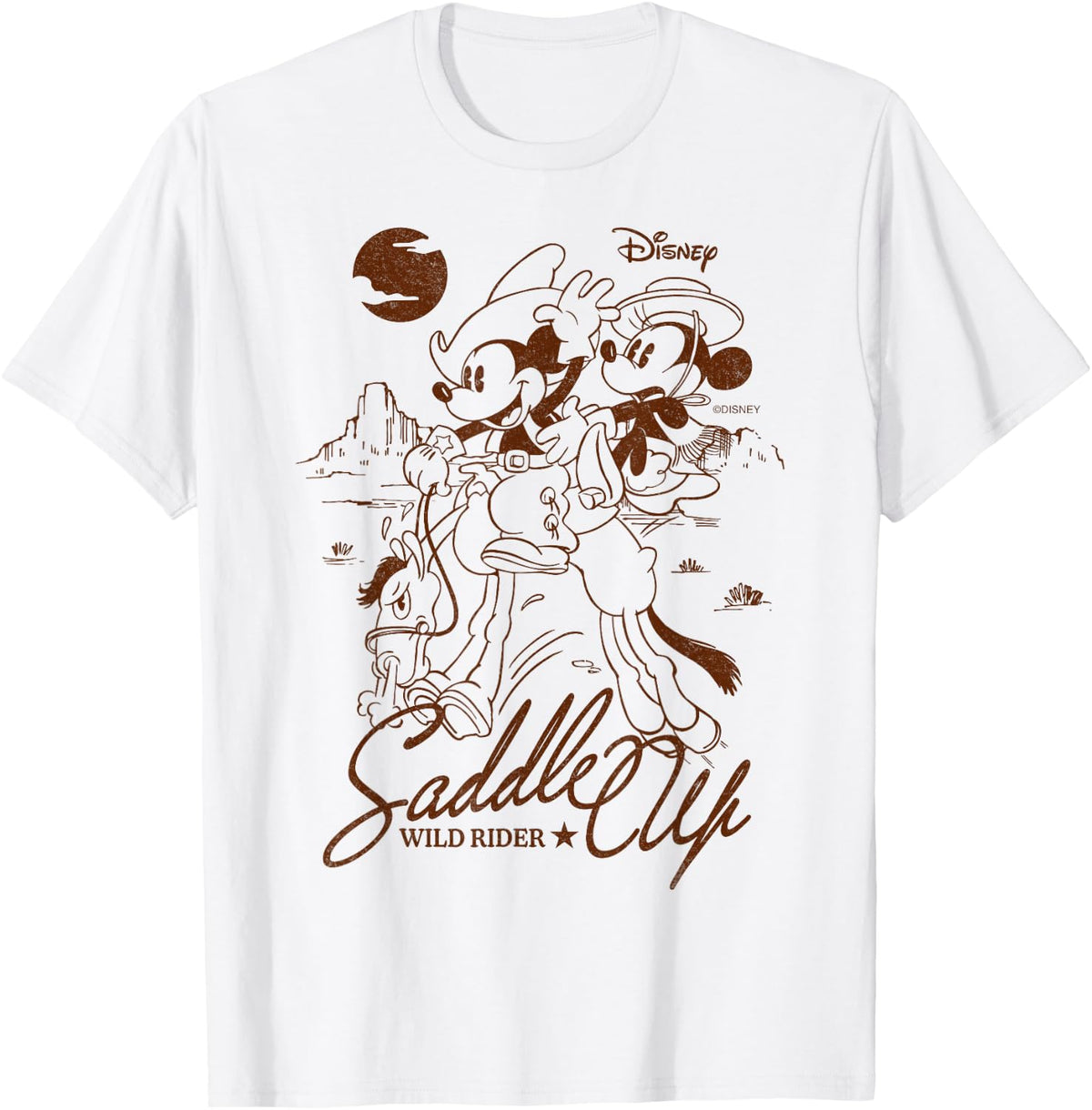Mickey Friends Wild Rider Saddle Western Unisex T-shirt, Sweatshirt, Hoodie (1)