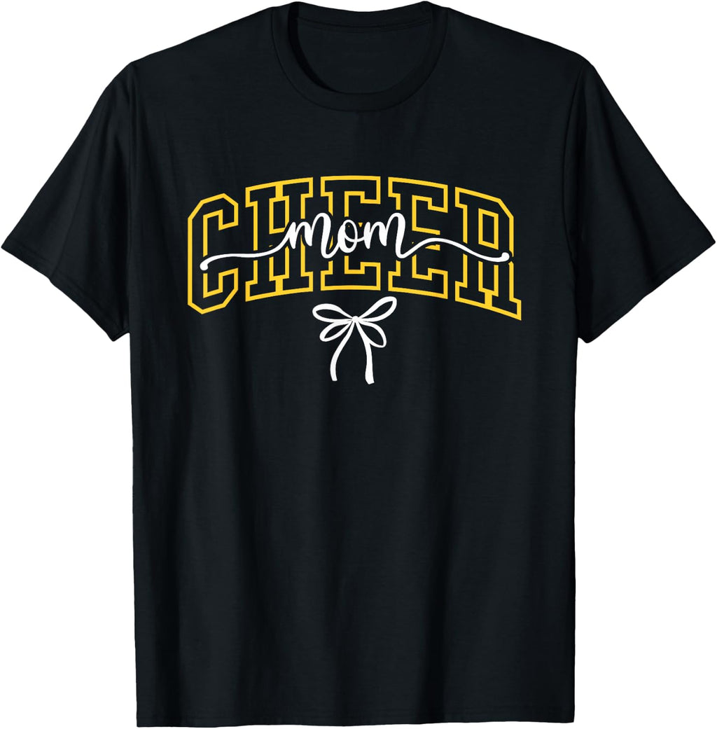 Cheer Mom Chearleading Mom School Black Gold Unisex T-shirt, Sweatshirt, Hoodie (1)