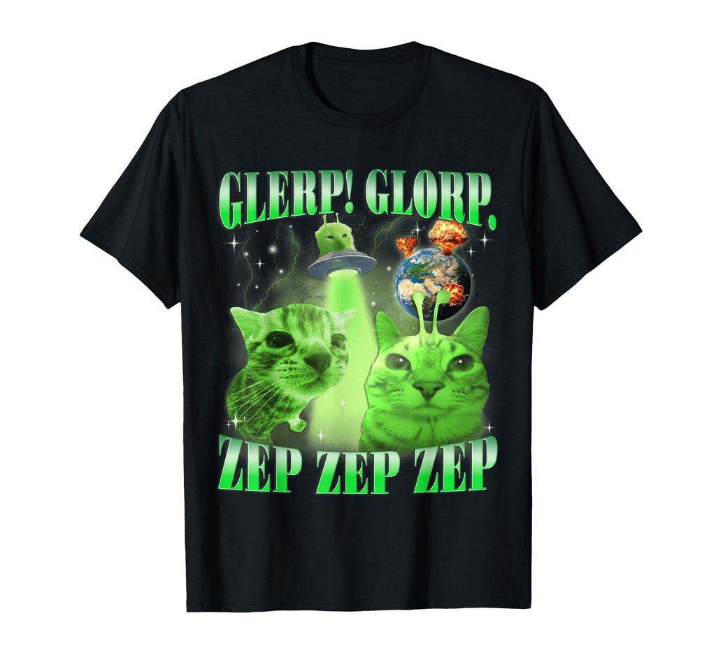 Ufo Glorp Zep Zep Alien Cat Space Kitten Meme Unisex T-shirt, Sweatshirt, Hoodie (1)