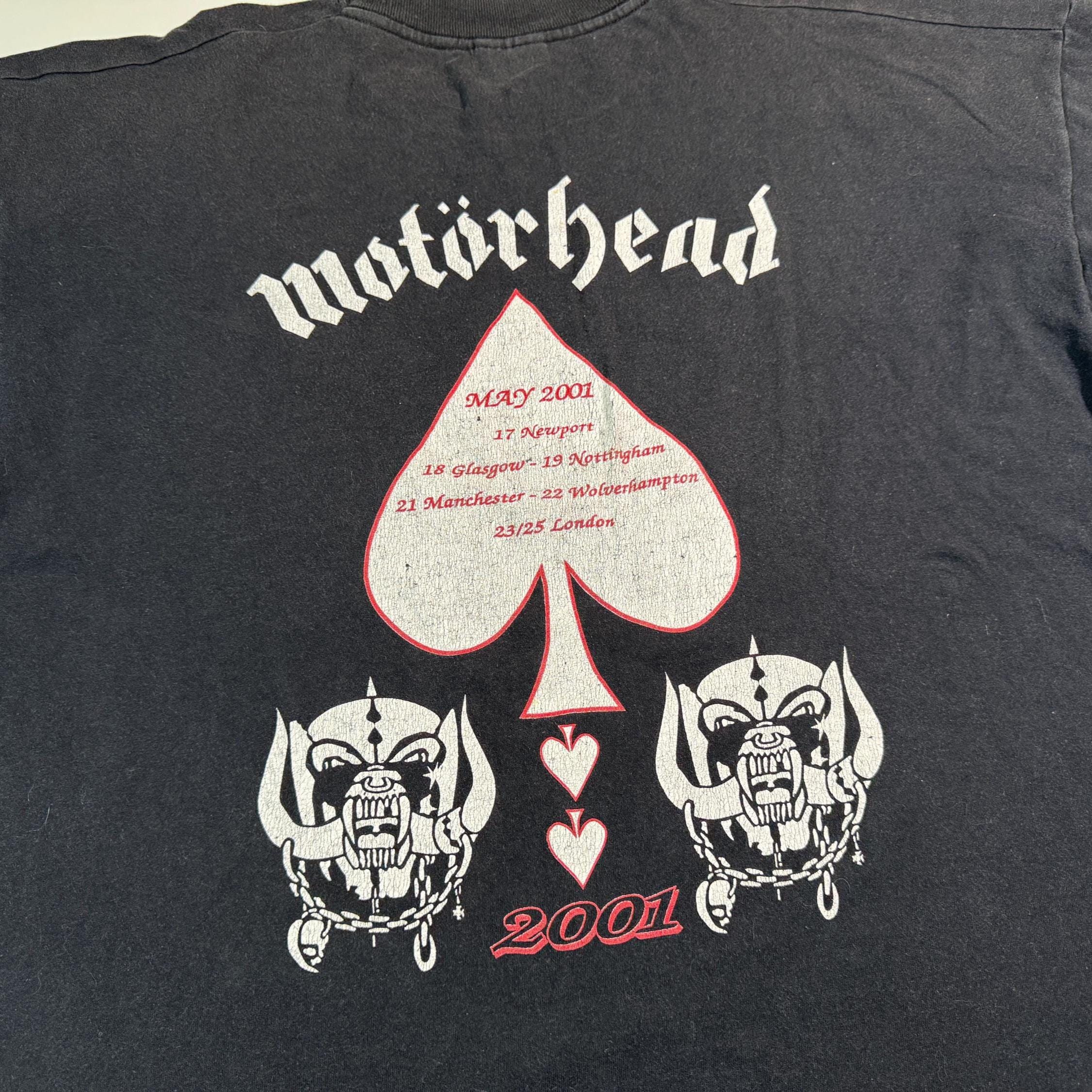 Vintage 2001 Mot Rhead Authentic Distressed Y2k Heavy Metal Band Tour Faded Black Tee Xl (4)