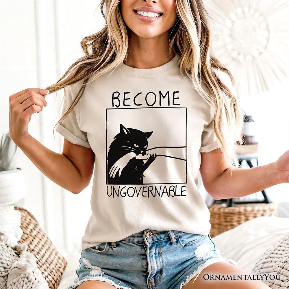 Become Ungovernable Black Cat Bites Hand Meme Tee Unisex T-shirt, Sweatshirt, Hoodie (4)