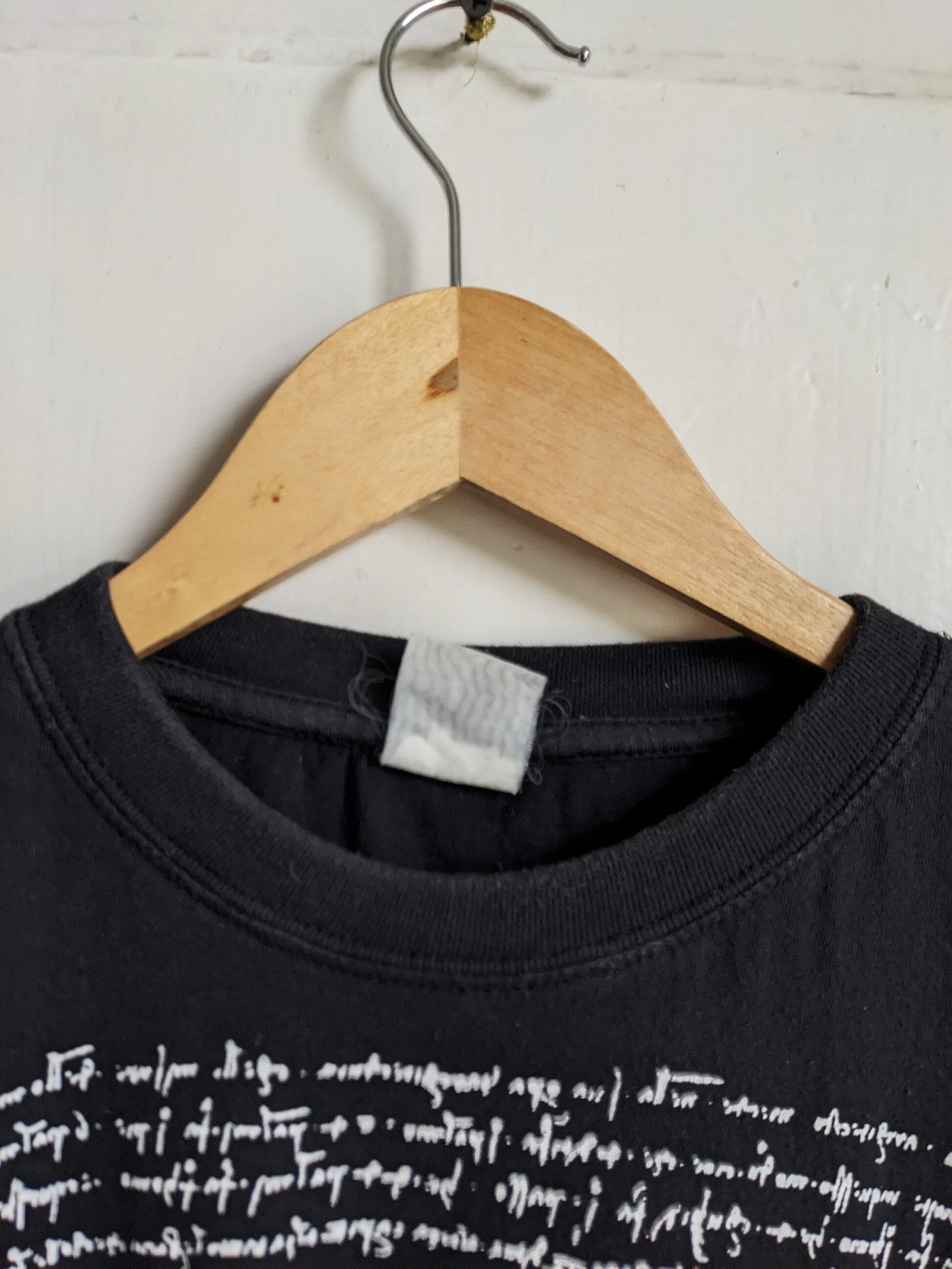 Vintage Leonardo Da Vinci Bicycle Art Sketch Tee Black Xl (4)
