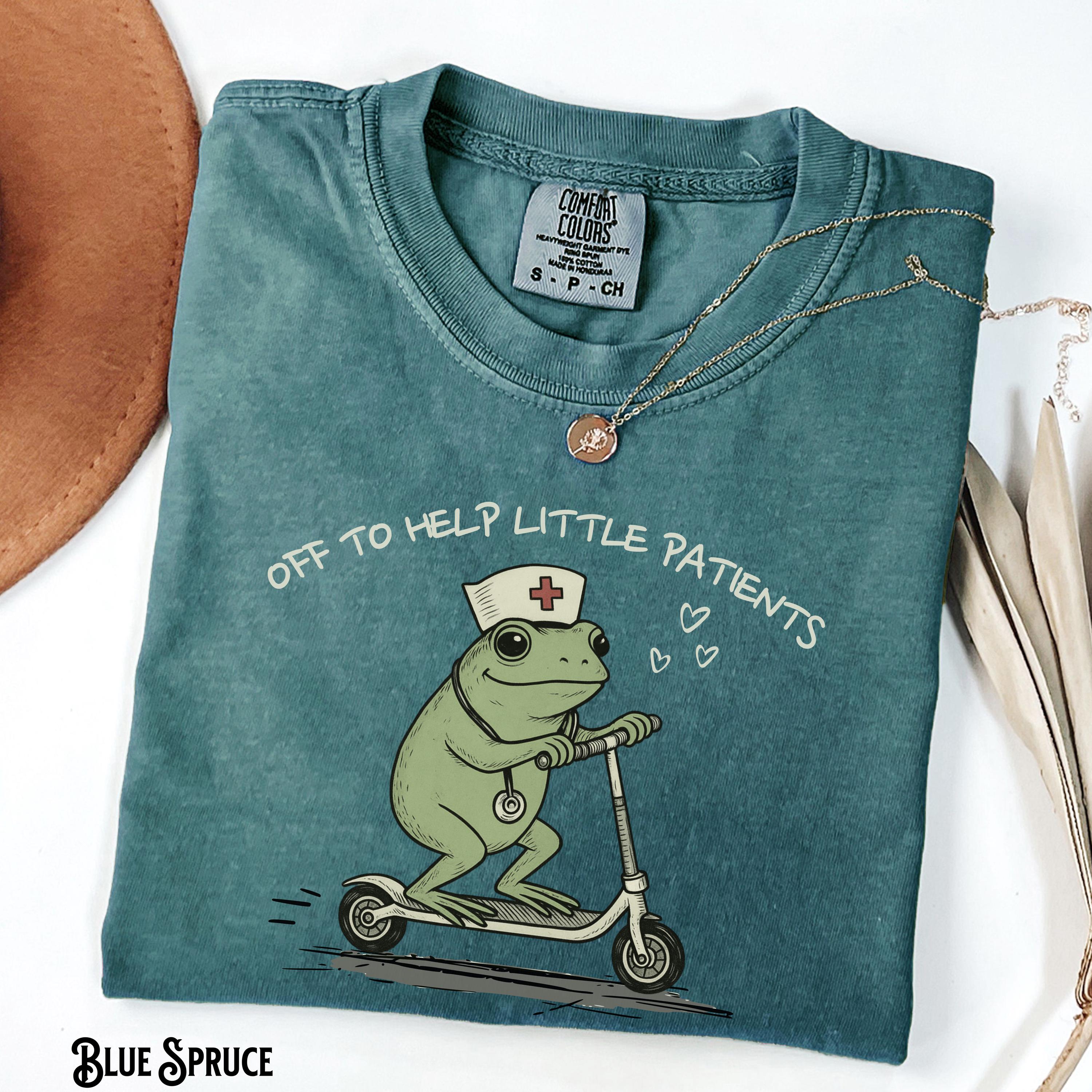 Comfort Colors Pediatrics Peds Nurse Garment-Dyed Tee Frog Off Help Little Patients Peds Humor (2)