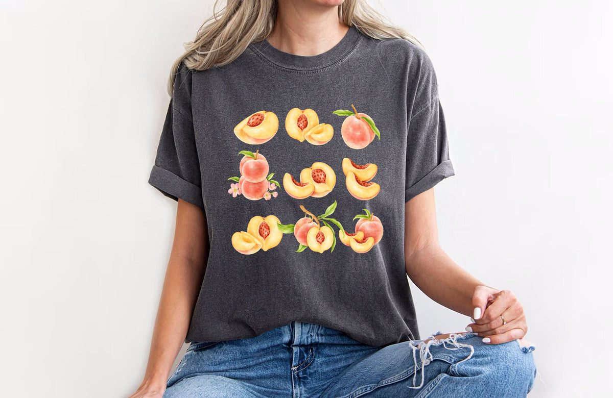 Comfort Colors Peach Vintage Frui Frui Boho Fruit Tee Peach Peach (4)
