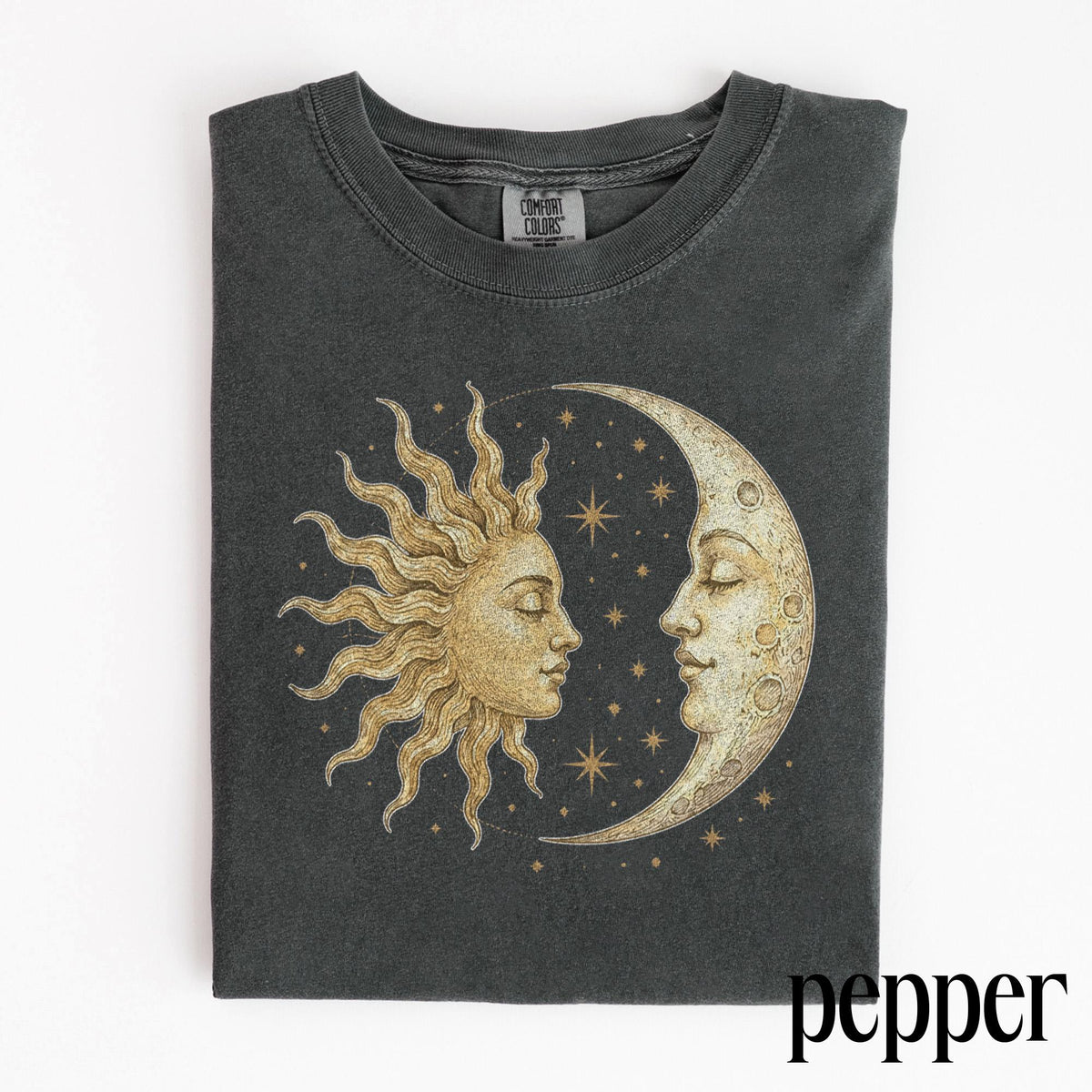 Vintage Sun Moon Celestial Retro Mystic Astrology Boho Cosmic Art Comfort Colors Spiritual (2)