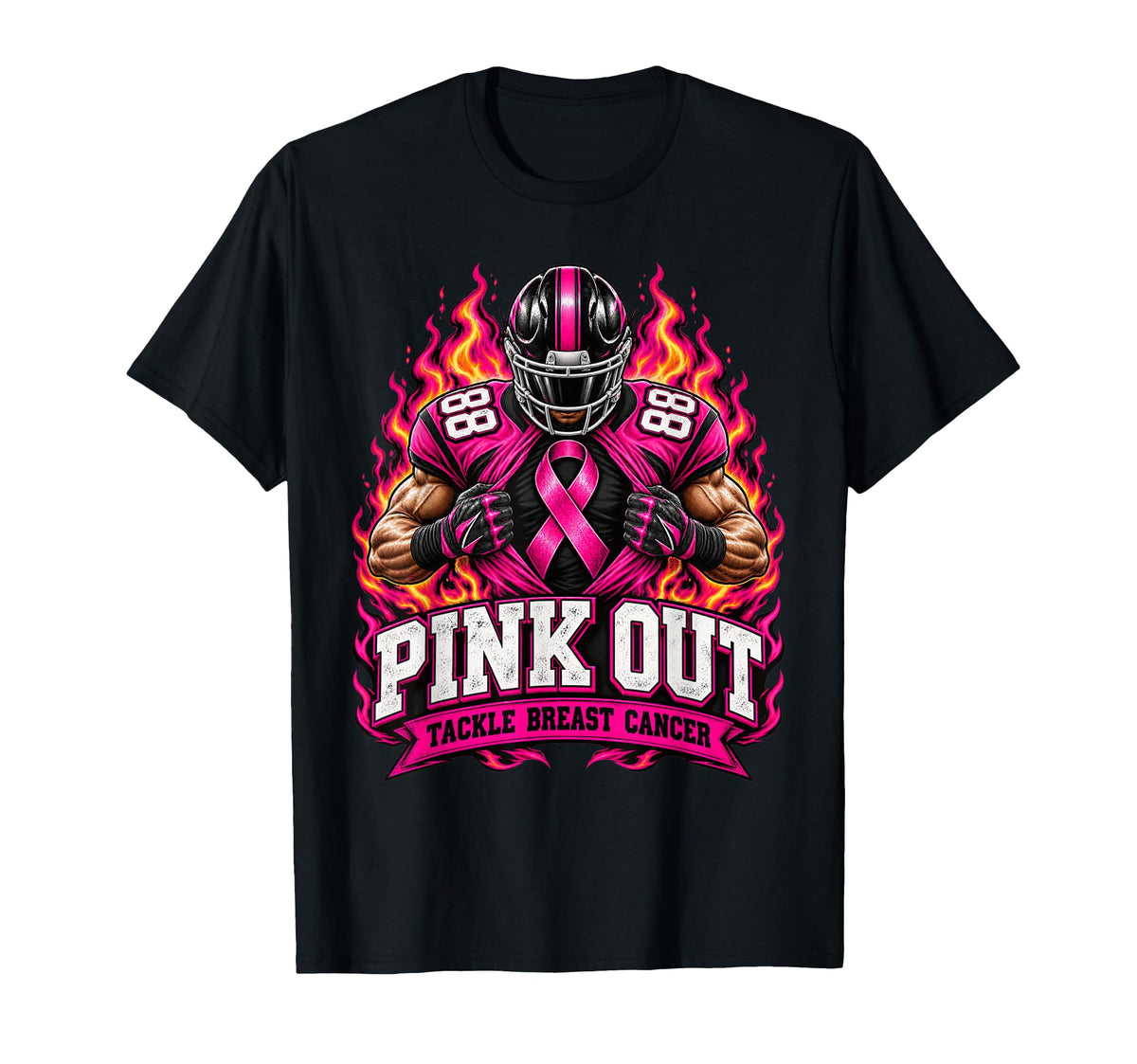 Pink Breast Cancer Awareness Football Player Courage Unisex T-shirt, Sweatshirt, Hoodie (1)