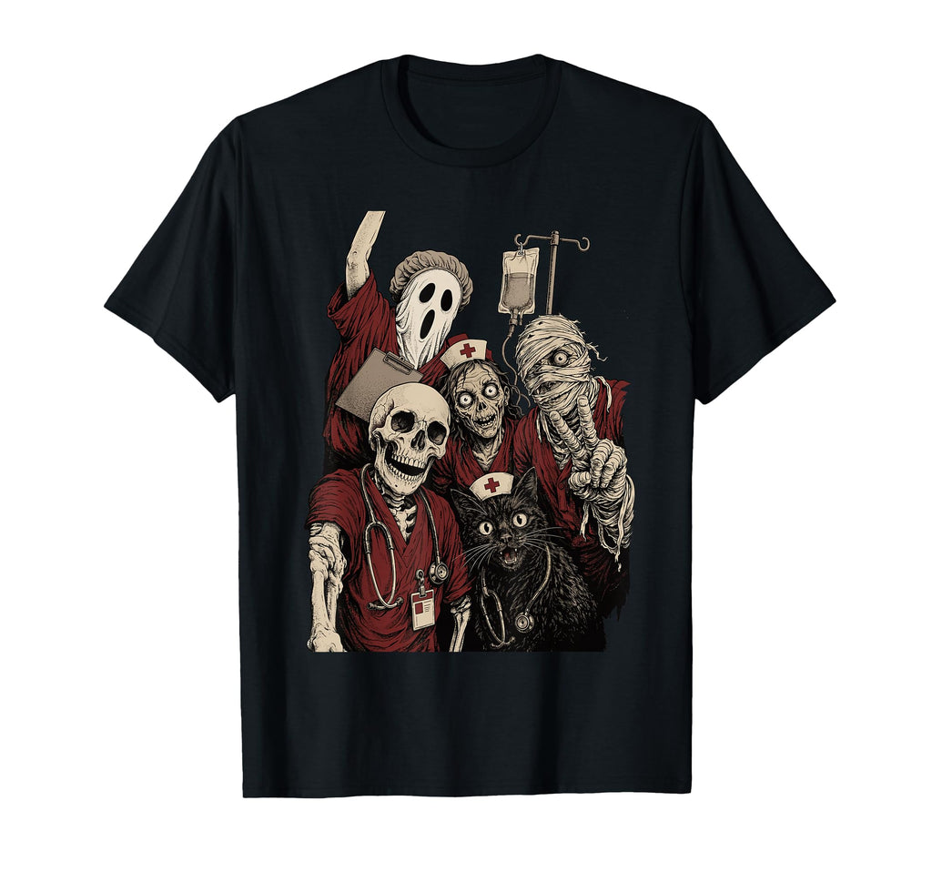 Halloween Nurse Squad Skeleton Spooky Nursing Crew Rn Scrubs (1)