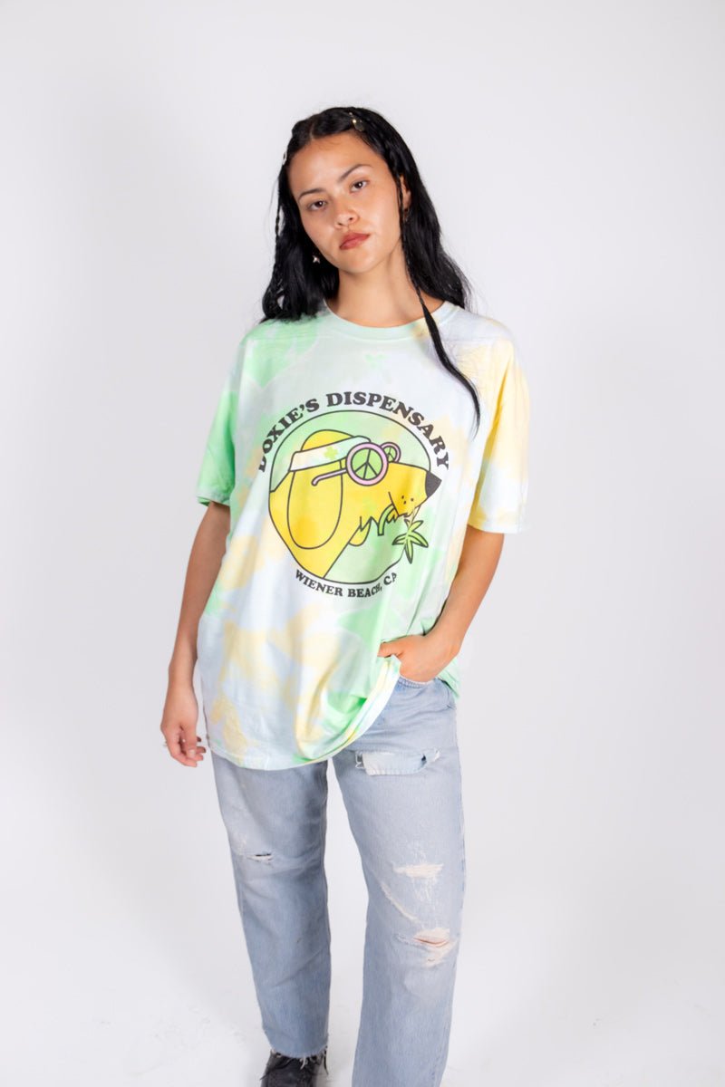 doxieÃ¢â‚¬â„¢s dispensary unisex tie-dye tee