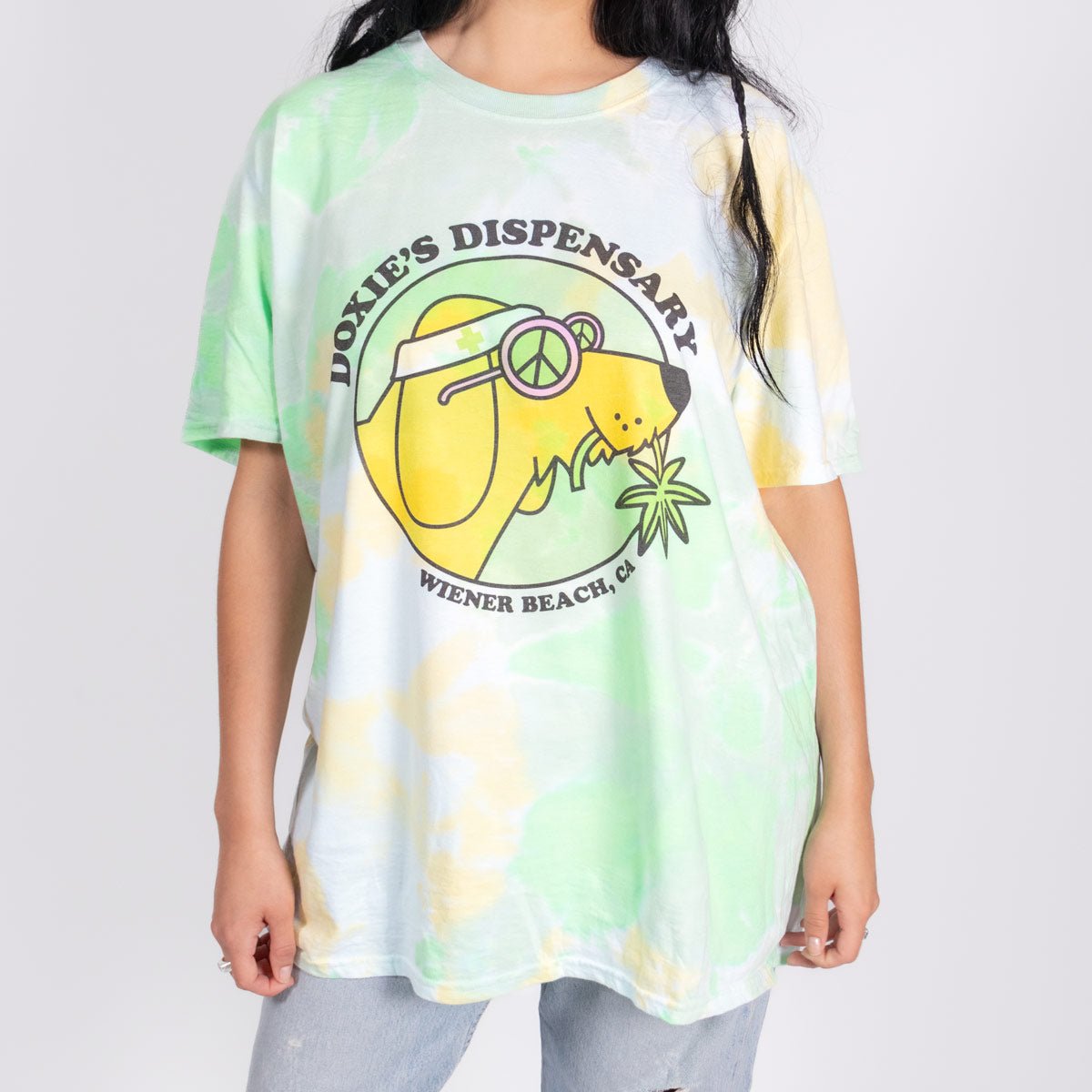 doxieÃ¢â‚¬â„¢s dispensary unisex tie-dye tee